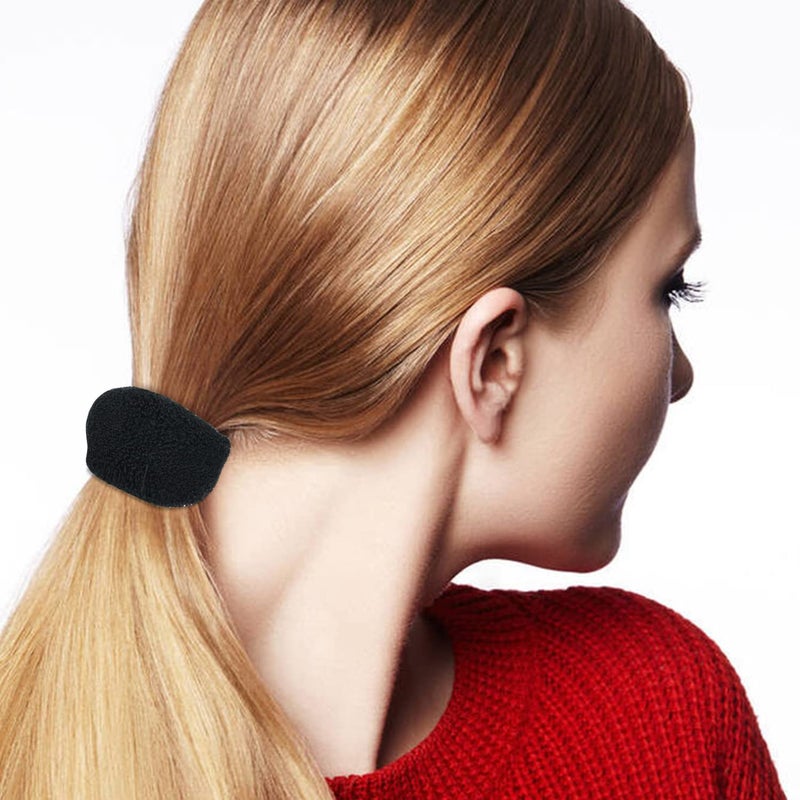 Angla 12 Pack Black Terry Cloth Hair Scrunchies Ties for Women - Image 3